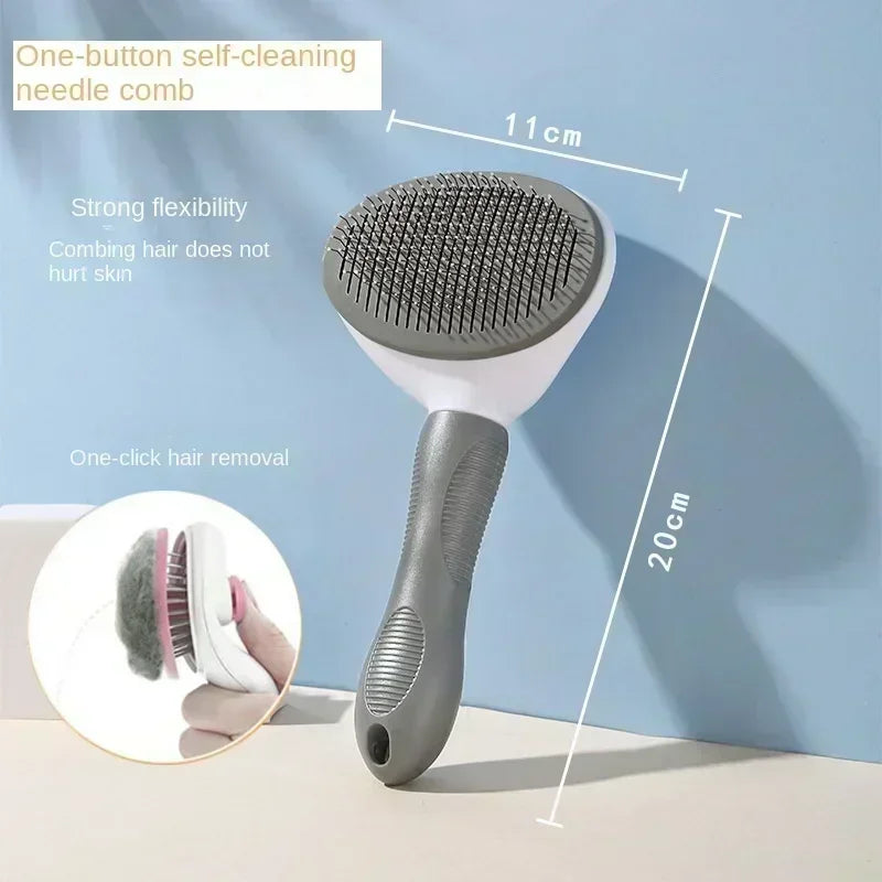 Self Cleaning Pet Slicker Brush One Click Deshedding for Cats Dogs Remove Loose Hair Grooming Massage Comb Safe Gentle Efficient