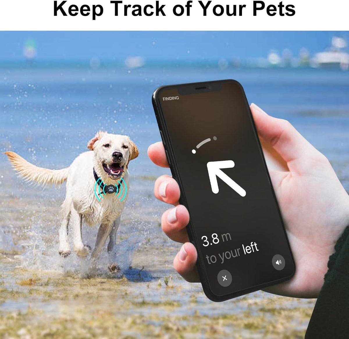 Waterproof Collar Holder Compatible with Airtag (2 Pack), Protective Anti-Lost Case for GPS Tracker, Silicone Collar Holder for Pets (Black/Black)