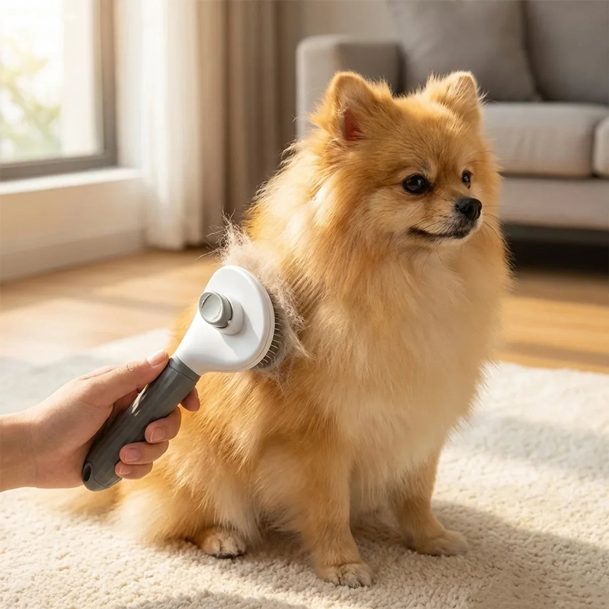Self Cleaning Pet Slicker Brush One Click Deshedding for Cats Dogs Remove Loose Hair Grooming Massage Comb Safe Gentle Efficient